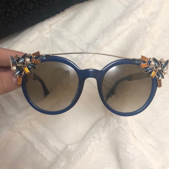 Jimmy choo blue jewelled sunglasses - Picture 7 of 12